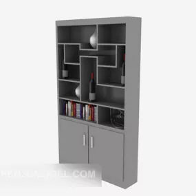 Grey Showcase Wooden Grey Paint 3d model
