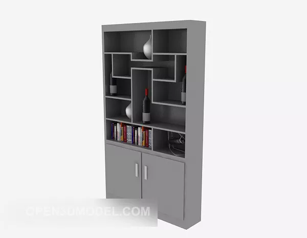 Grey Showcase Wooden Grey Paint 3d model Grey Showcase Wooden Grey Paint 3d model