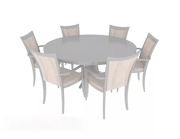 Grey Six Table Furniture 3d model Grey Six Table Furniture 3d model