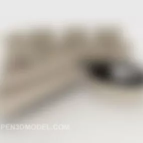 Grey-brown Design Multi Seaters Sofa 3d model