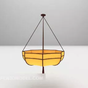 Yellow Shade Antique Chandelier 3d model