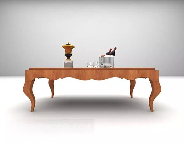 Antique Wooden Coffee Table 3d model Antique Wooden Coffee Table 3d model