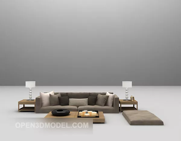 Grey Modern Sofa Table Furniture 3d model Grey Modern Sofa Table Furniture 3d model