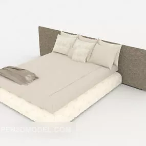 Hotel Modern Grey Double Bed 3d model