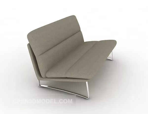 Grey Leather Double Sofa 3d model Grey Leather Double Sofa 3d model