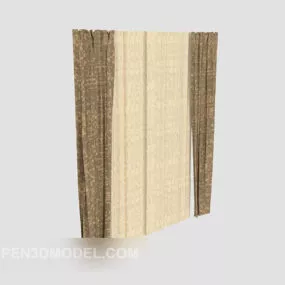 Grey Brown Fabric Curtain Pattern 3d model
