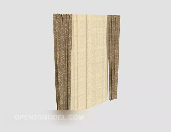 Grey Brown Fabric Curtain Pattern 3d model Grey Brown Fabric Curtain Pattern 3d model