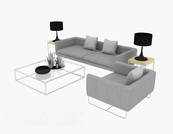 Grey Home Sofa Sets 3d model Grey Home Sofa Sets 3d model