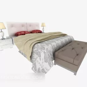 Grey Home Double Bed 3d model