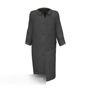 Grey Long Coat Fashion 3d model