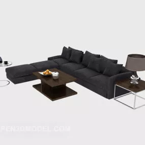 Grey Multi-seaters Sofa 3d model