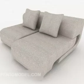 Grey Simple Lounge Chair Sofa Furniture 3d model