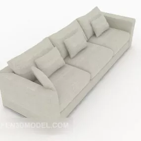 Grey Simple Multiplayer Sofa 3d model