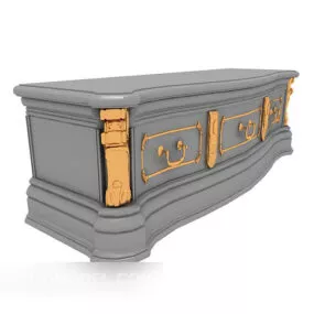 Grey Simple Side Cabinet Antique 3d model