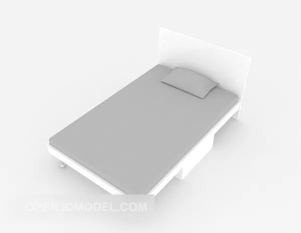 Grey Single Bed 3d model Grey Single Bed 3d model