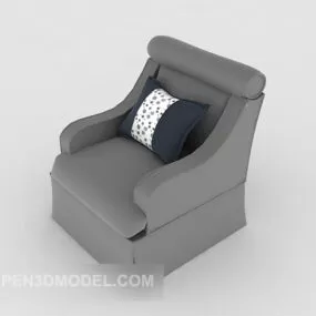 Grey Single Simple Sofa 3d model