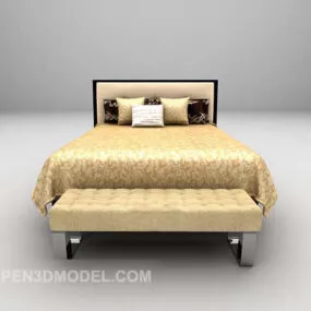 Grey Soft Bed With Daybed 3d model