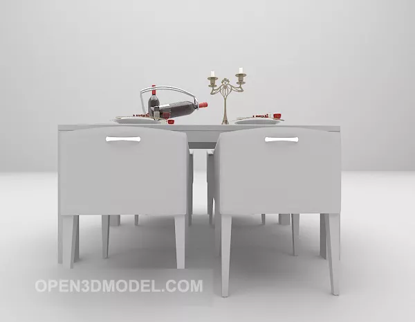 Grey Tea Table And Chair 3d model Grey Tea Table And Chair 3d model