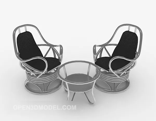 Grey Table Chair 3d model Grey Table Chair 3d model