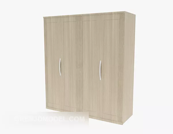 Grey Three-door Wardrobe 3d model Grey Three-door Wardrobe 3d model