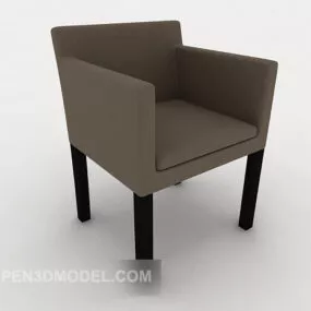 Grey Tie Single Sofa 3d model