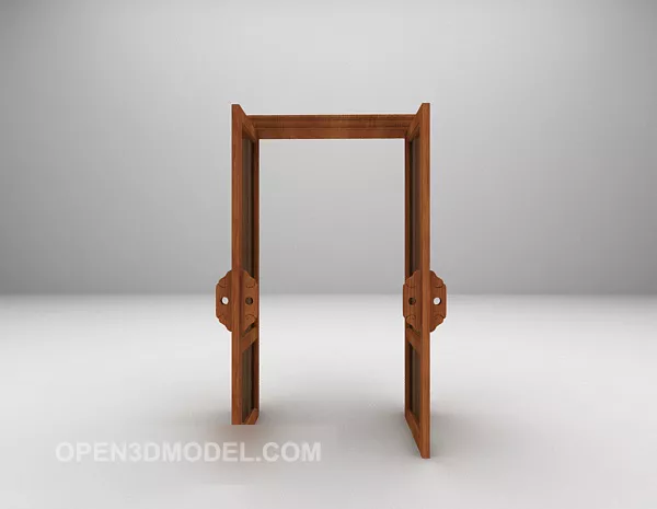 Door With Carved Lines 3d model