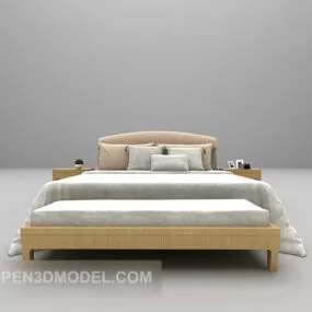 Grey Wooden Bed With Daybed Appreciation 3d model