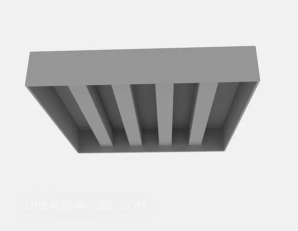 Wood Screen Grid Frame 3d model