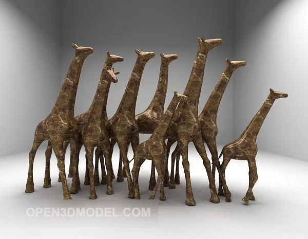 Giraffe Rigged Animated 3d model