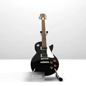 Rock Black Electric Guitar 3d model