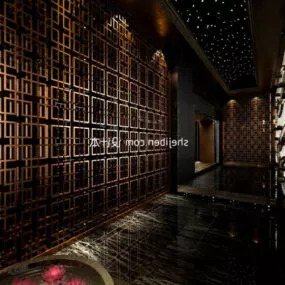 Dark Hall Interior 3d model