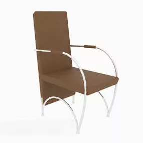 High Back Armchair Leather 3d model