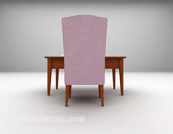 High Back Chair Wood Desk 3d model High Back Chair Wood Desk 3d model