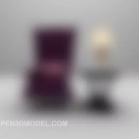 High Back Sofa Table Furniture 3d model