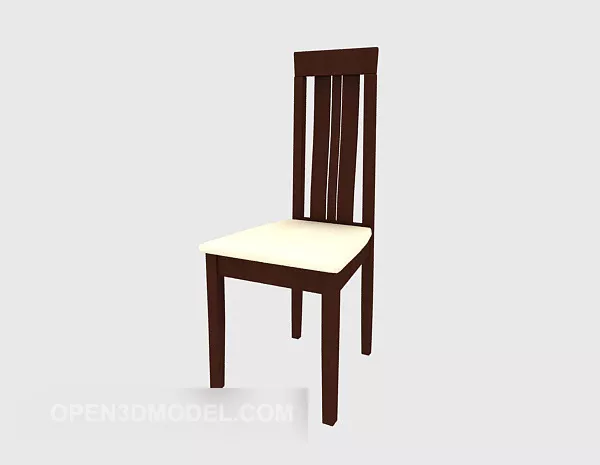 Solid Wood Dining Chair High Back 3d model Solid Wood Dining Chair High Back 3d model