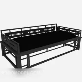 High Bed Sofa Black Wood 3d model