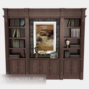 High-end European Bookshelf 3d model