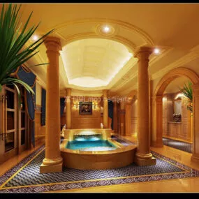 High-end Hotel Classic Style Interior 3d model