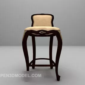 High-footed Wood Sofa 3d model