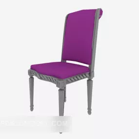 High-footed Solid Wood Back Seat 3d model