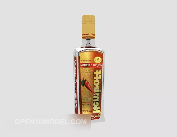 Red Drug Bottle 3d model