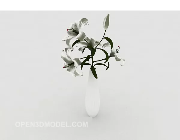 Small Flower With Leaf 3d model