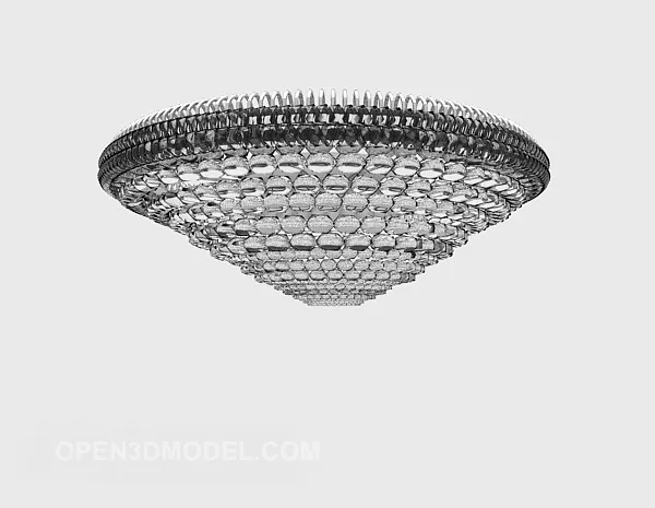 Home Round Crystal Ceiling Lamp 3d model Home Round Crystal Ceiling Lamp 3d model