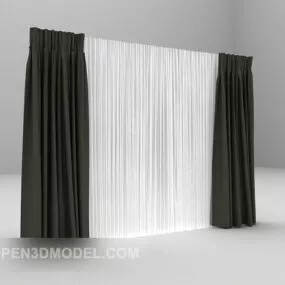 Home Black White Curtain Furniture 3d model