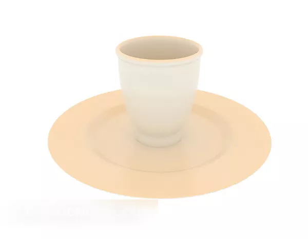 Home Dish With Tea Cup 3d model Home Dish With Tea Cup 3d model