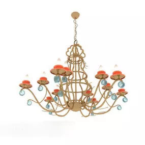 Home European Craft Chandelier 3d model