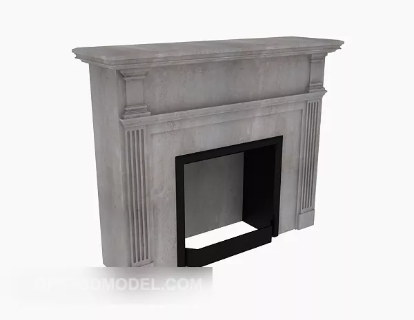 Fireplace Antique Marble Style 3d model