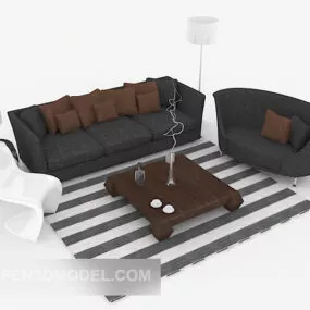 Home Dark Grey Combination Sofa 3d model