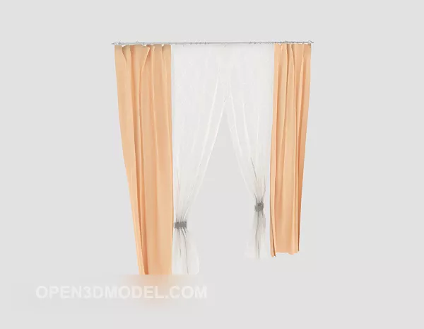 Home Light Color Curtain 3d model Home Light Color Curtain 3d model