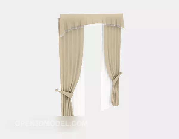 Curtains Set Vintage Texture 3d model